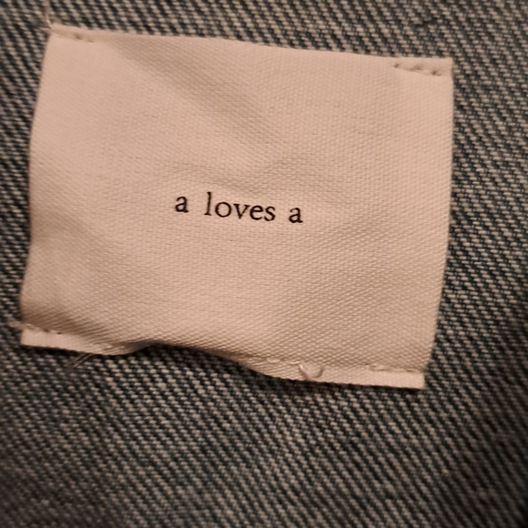 Ladies A Loves A 2 Tone Denim Jacket Dark/Light Wash Size Large Oversized Frayed - Picture 4 of 10